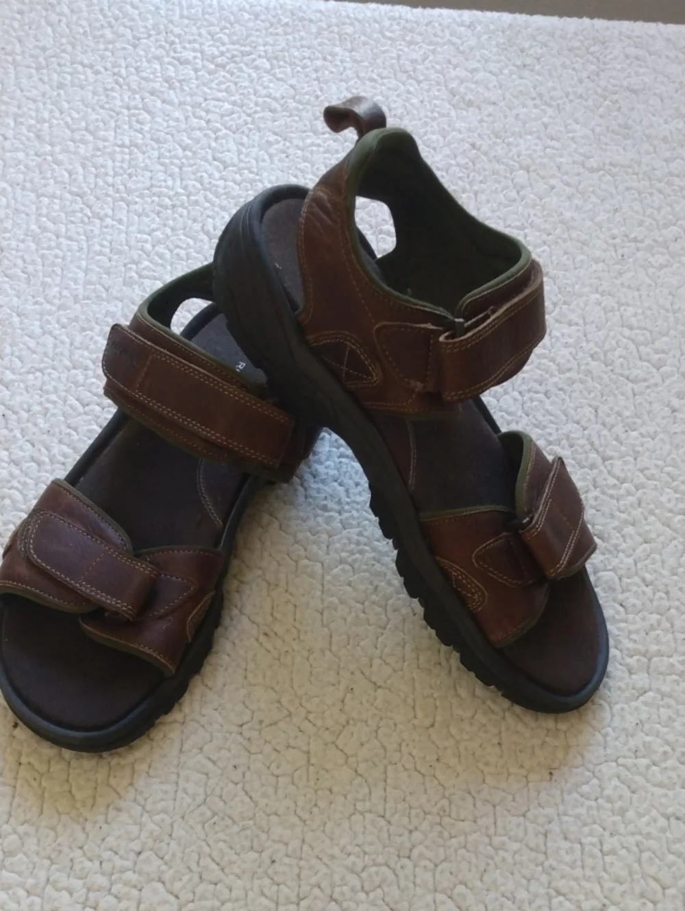 Men's Brown Rockport Leather Adjustable Strap Sandals